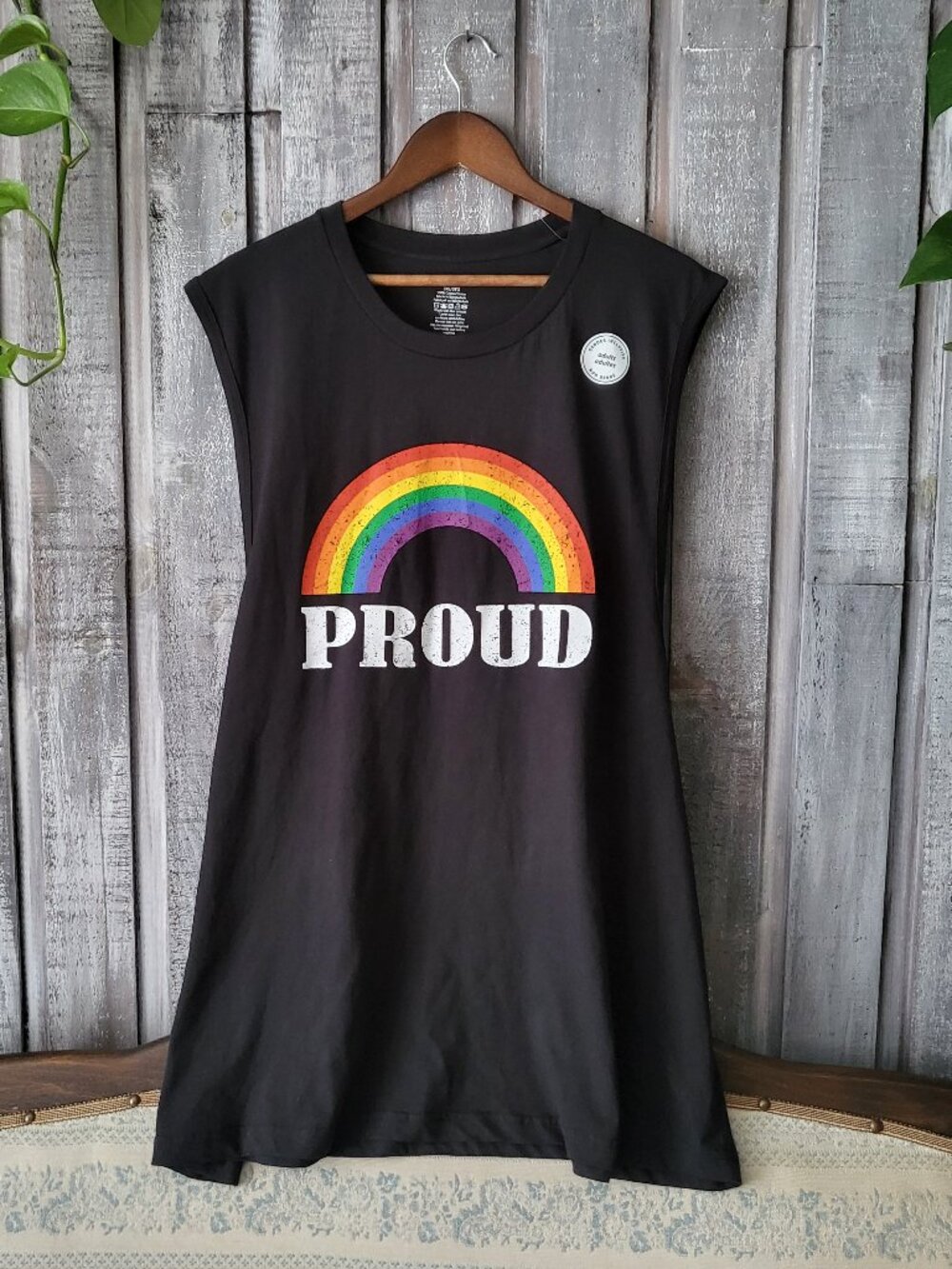 PROUD Rainbow Gender Inclusive Graphic Muscle Tank Top 3XL NWOT
